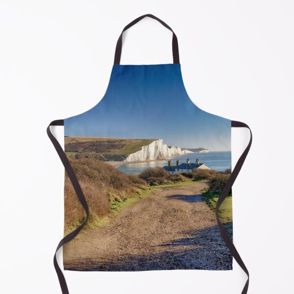 Item preview, The Seven Sisters White chalk cliffs and Coastguards cottages at Cuckmere Haven East Sussex England UK designed and sold by John Gilham - Landscape Photography.