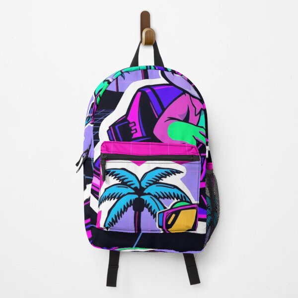 Item preview, Neon Vaporwave Frog on Jet Ski designed and sold by NexaSpire.