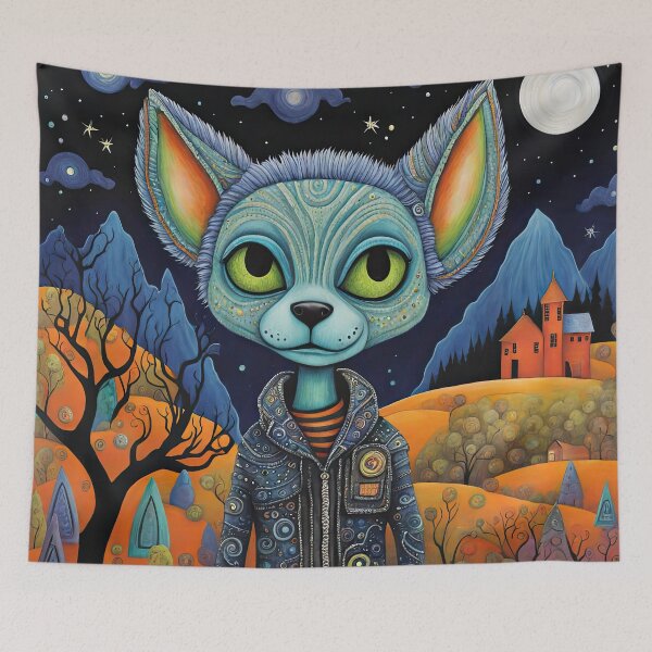 Item preview, Alien dressed as a werewolf for Halloween designed and sold by Colin Bentham.