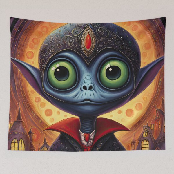 Item preview, Alien dressed as a Dracula for Halloween designed and sold by Colin Bentham.