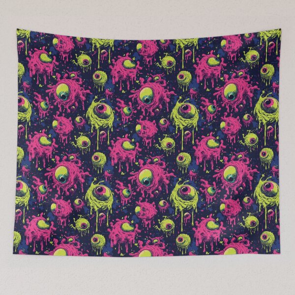 Item preview, Seamless horror pattern – floating, slimy eyes in retro style designed and sold by Meiersbeste.