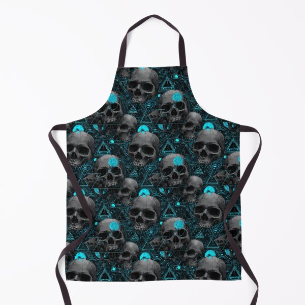 Item preview, Seamless pattern with skulls and geometric symbols – Dark cyber occult aesthetic designed and sold by Meiersbeste.