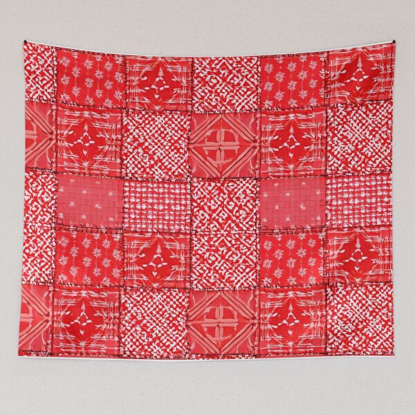 Item preview, Red Patchwork Quilt Pattern designed and sold by SassyArtistry.