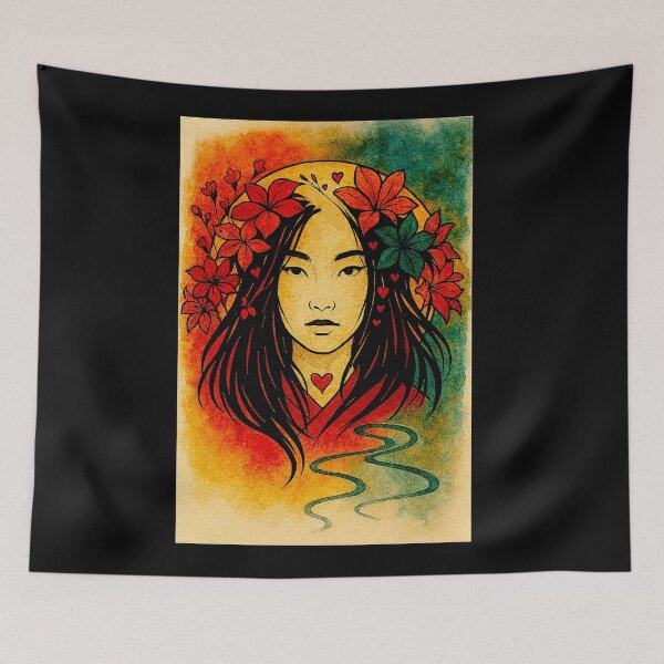 Item preview, The woman and the cherry flowers #4 designed and sold by Helios Be. Lavsh.