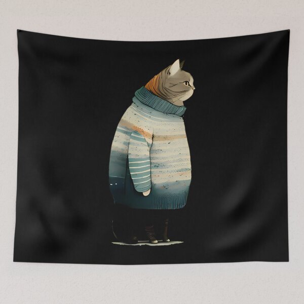 Item preview, winter cat print 	 		 designed and sold by kpatsaleiwoq.