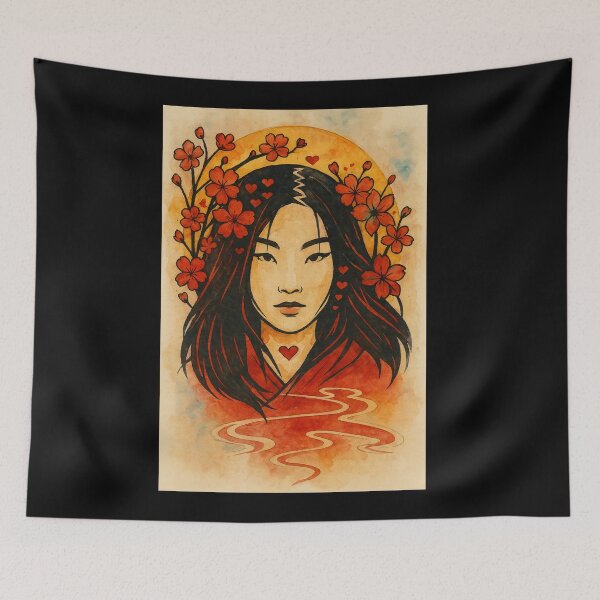Item preview, The woman and the cherry flowers #5 designed and sold by Helios Be. Lavsh.
