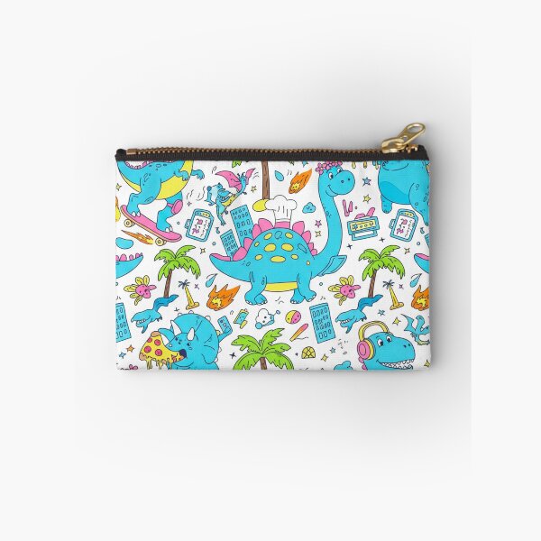 Item preview, Funny Cartoon Dinosaurs Pattern – Cute Dinos Skateboarding, Eating Pizza & Taking Selfies | Playful Kids Seamless Design designed and sold by skysshobu.