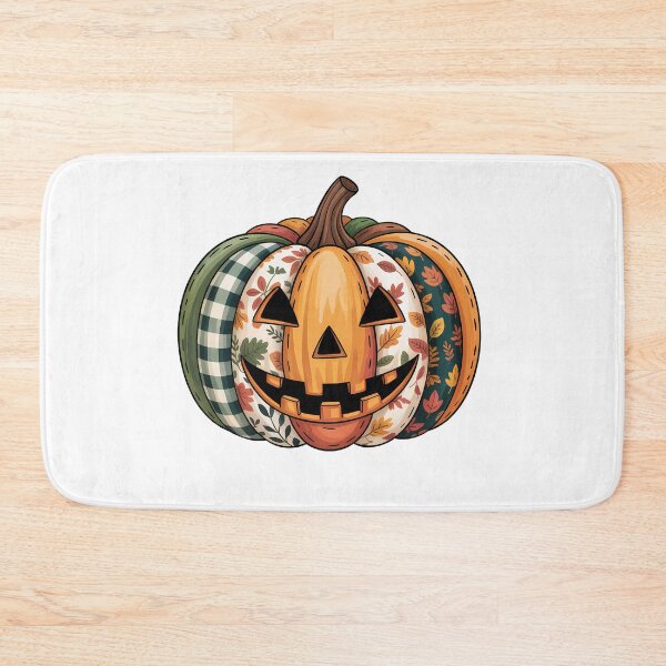 Item preview, Boho Fall Pumpkin Gingham & Leaf Pattern Jack-O’-Lantern | Autumn Aesthetic Sublimation Design designed and sold by DigiGroove.