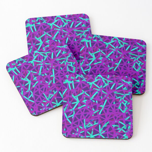 Item preview, Neon Purple and Cyan Geometric Chaos Pattern designed and sold by SassyArtistry.