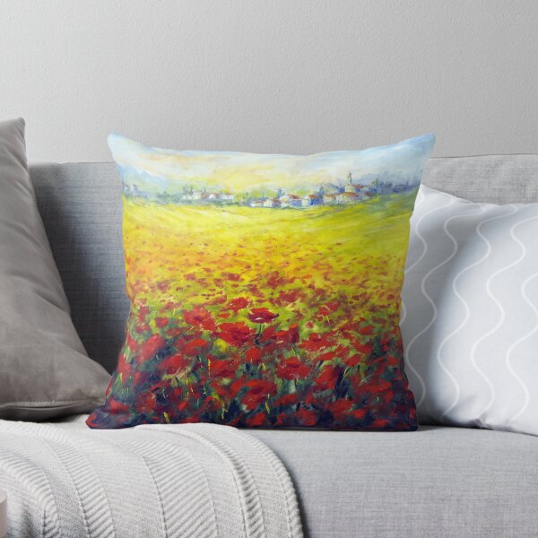 Tuscan field Throw Pillow