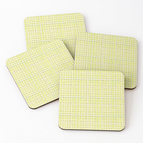 Item preview, Bright Yellow Woven Textile Grid Pattern designed and sold by SassyArtistry.