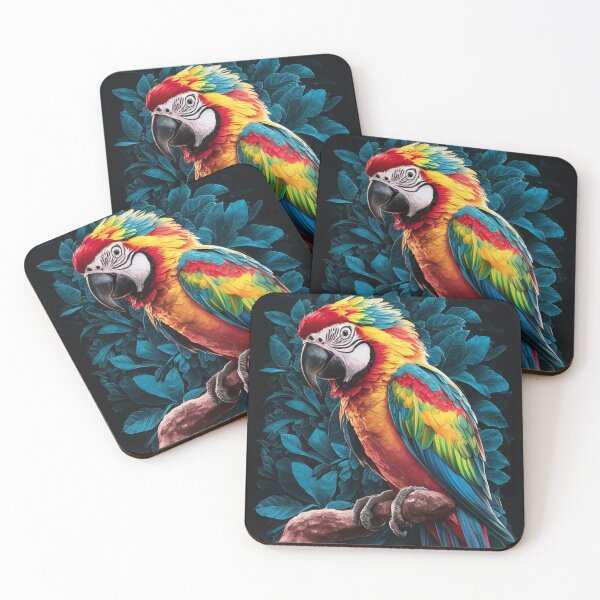 Item preview, Vibrant Parrot Black Background designed and sold by whitecat23.