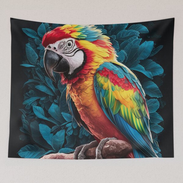 Item preview, Vibrant Parrot Black Background designed and sold by whitecat23.