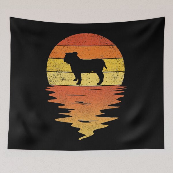 Item preview, Bulldog 	 70s vintage retro sunset Bulldog 		 designed and sold by tandapshaek5.