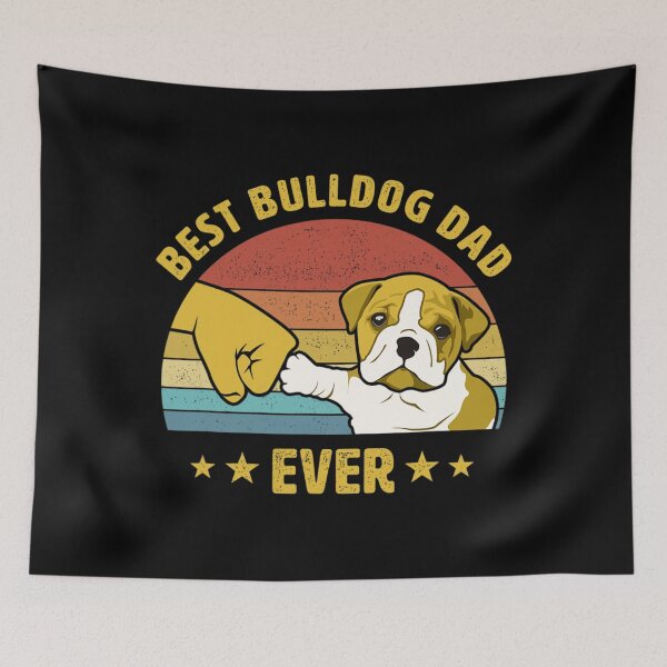 Item preview, 	s Best Bulldog Dad Ever Vintage English Bulldog Puppy Lover 	1	 designed and sold by dhtsouque4.