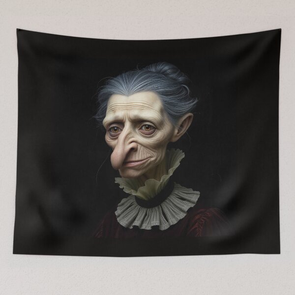 Item preview, Portriat of an old woman from the 15th century that looks a little like Golum designed and sold by Henrybubbles400.