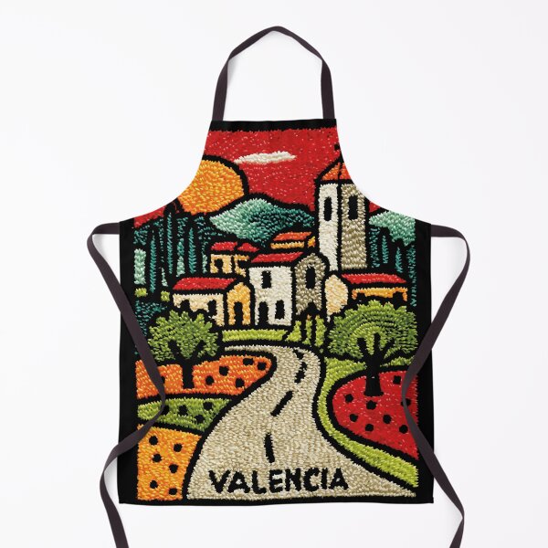 Item preview, Spanish Village Poster | Valencia Orange Grove Folk Art designed and sold by TuncGK.