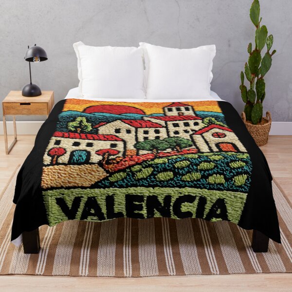 Item preview, Valencia Spain Coast | Mediterranean Village Folk Art designed and sold by TuncGK.