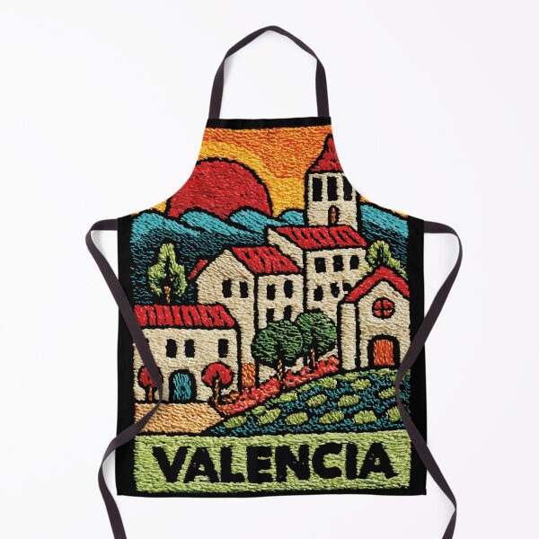 Item preview, Valencia Spain Coast | Mediterranean Village Folk Art designed and sold by TuncGK.