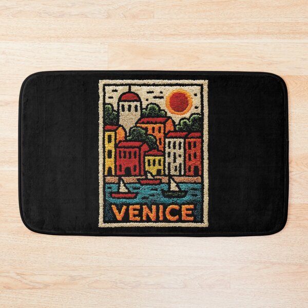 Item preview, Venice Italy Canal Poster | Romantic Gondola Folk Art designed and sold by TuncGK.