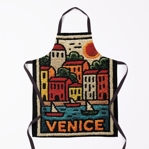 Item preview, Venice Italy Canal Poster | Romantic Gondola Folk Art designed and sold by TuncGK.