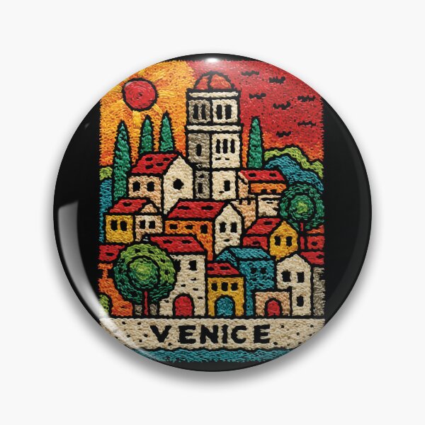 Item preview, Colorful Venice Poster | Italian Canal Folk Art designed and sold by TuncGK.