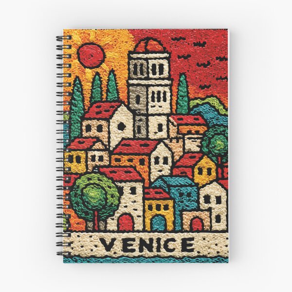 Item preview, Colorful Venice Poster | Italian Canal Folk Art designed and sold by TuncGK.