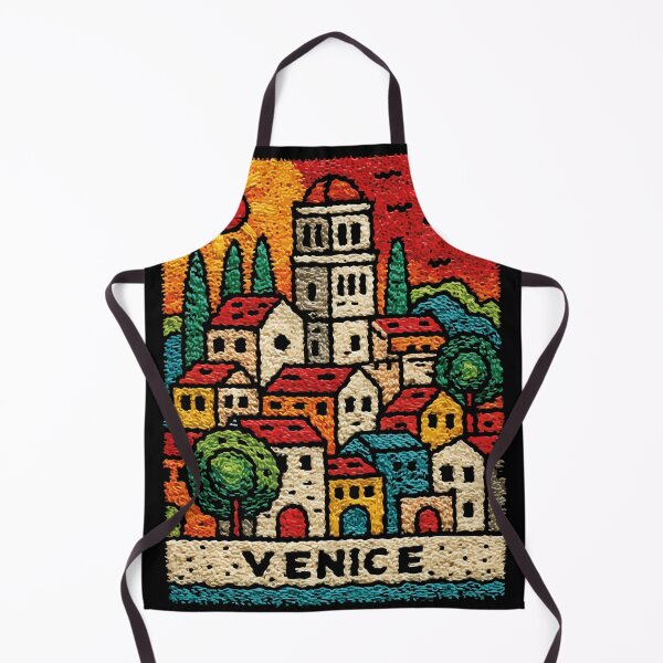 Item preview, Colorful Venice Poster | Italian Canal Folk Art designed and sold by TuncGK.
