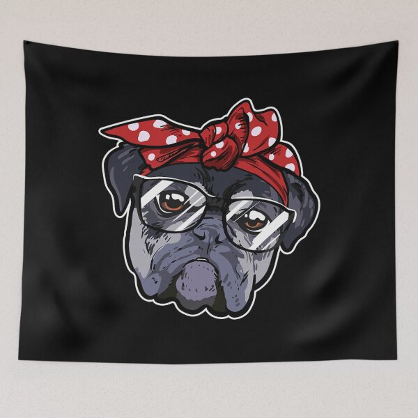 Item preview, Cute English Bulldog Red Plaid Headband And Glasses 		 designed and sold by simoneprandot.