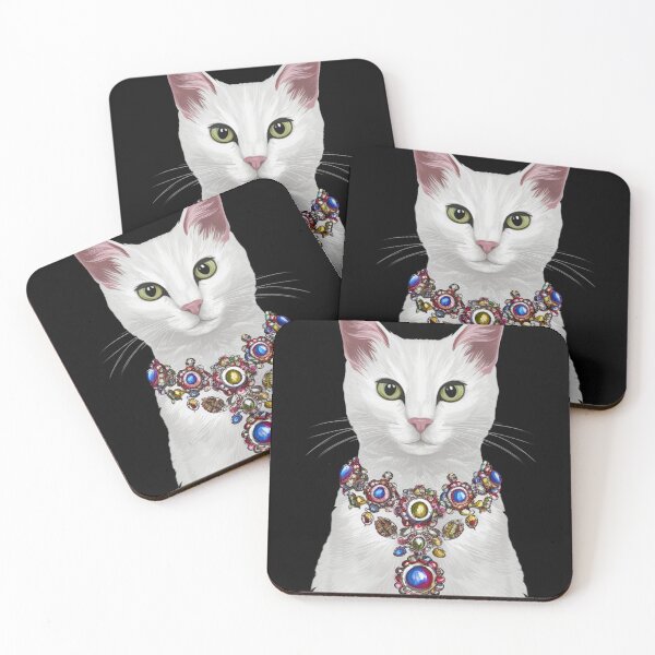 Item preview, Bejewelled White Cat designed and sold by whitecat23.