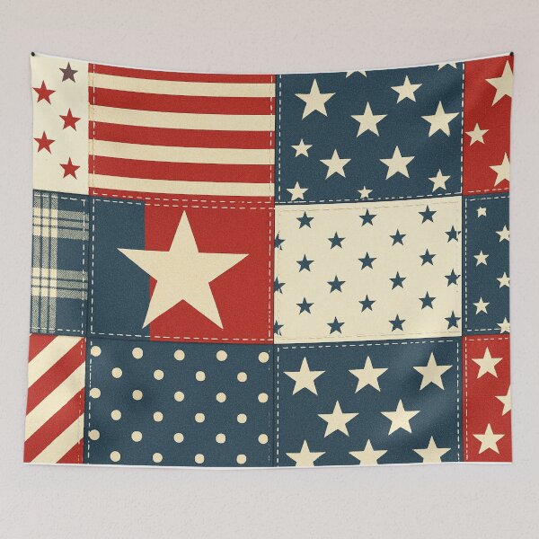 Item preview, Rustic Americana Stars and Stripes Patchwork designed and sold by SassyArtistry.