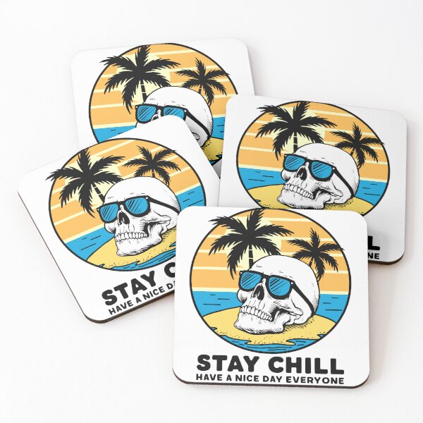 Item preview, Stay Chill Desert Island Skull designed and sold by Traveldrawings.