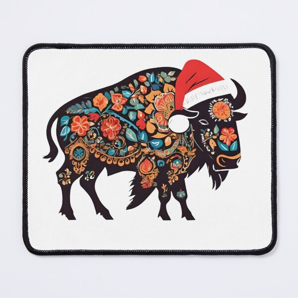 Item preview, Winter Folk Bison Sticker | Polish Wycinanki Buffalo with Santa Hat designed and sold by AmberWit.