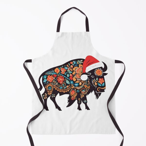 Item preview, Winter Folk Bison Sticker | Polish Wycinanki Buffalo with Santa Hat designed and sold by AmberWit.
