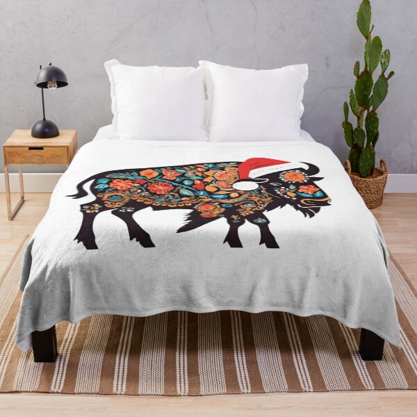 Item preview, Winter Folk Bison Sticker | Polish Wycinanki Buffalo with Santa Hat designed and sold by AmberWit.