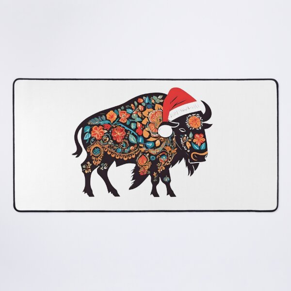 Item preview, Winter Folk Bison Sticker | Polish Wycinanki Buffalo with Santa Hat designed and sold by AmberWit.