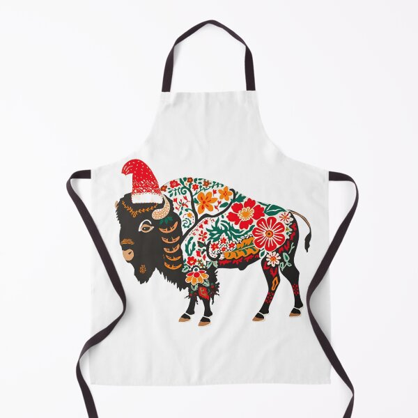 Item preview, Colorful Folk Bison Sticker | Polish Wycinanki Christmas Buffalo with Santa Hat designed and sold by AmberWit.