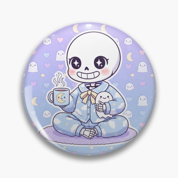 Item preview, Kawaii Skeleton in Pajamas with Ghost Plush and Coffee – Cute Cozy Pastel Spooky Art designed and sold by Kawaii Nest.