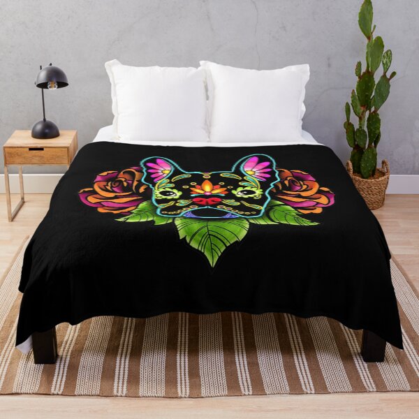 Item preview, French Bulldog in Black - Day of the Dead Sugar Skull Dog 		 designed and sold by evelisbahnom.