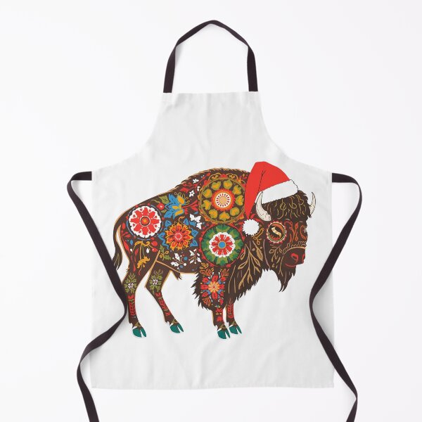 Item preview, Folk Bison Christmas Sticker | Polish Wycinanki Animal Art with Santa Hat designed and sold by AmberWit.