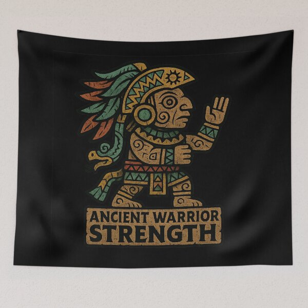 Item preview, Ancient Warrior Strength Mayan Tribal Statue designed and sold by AncientVibes.
