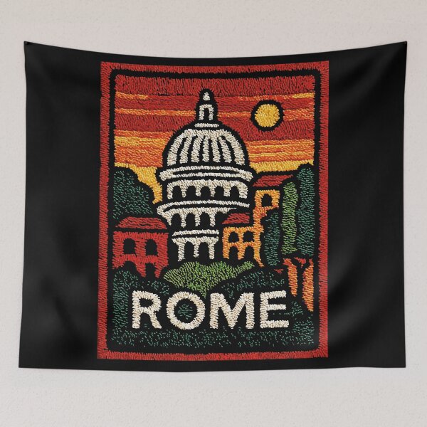 Item preview, Rome Cityscape Poster | St Peters Dome Folk Art designed and sold by TuncGK.