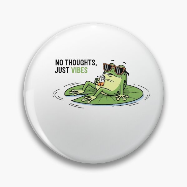 Item preview, No Thoughts Just Vibes – Chill Frog Meme Art designed and sold by FelixnRobinus.