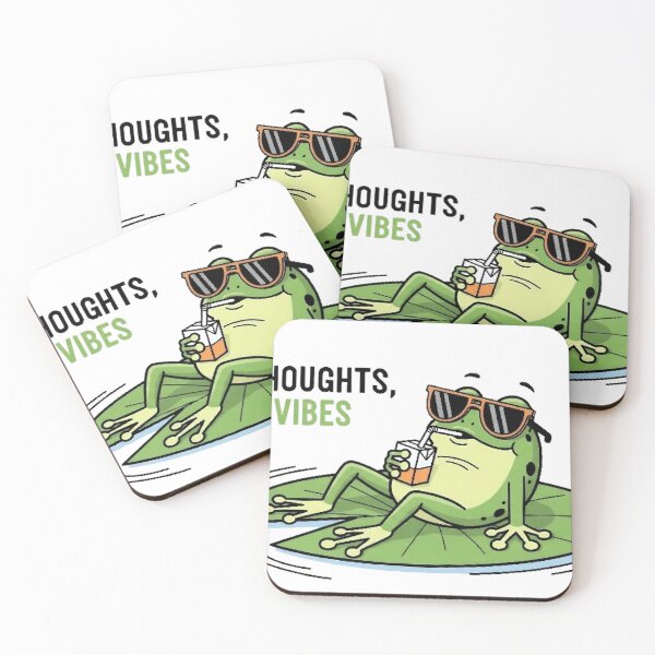 Item preview, No Thoughts Just Vibes – Chill Frog Meme Art designed and sold by FelixnRobinus.