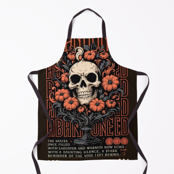 Item preview, Abandoned – Gothic Skull & Pumpkins Typography Poster | Halloween designed and sold by KrintoryTees.