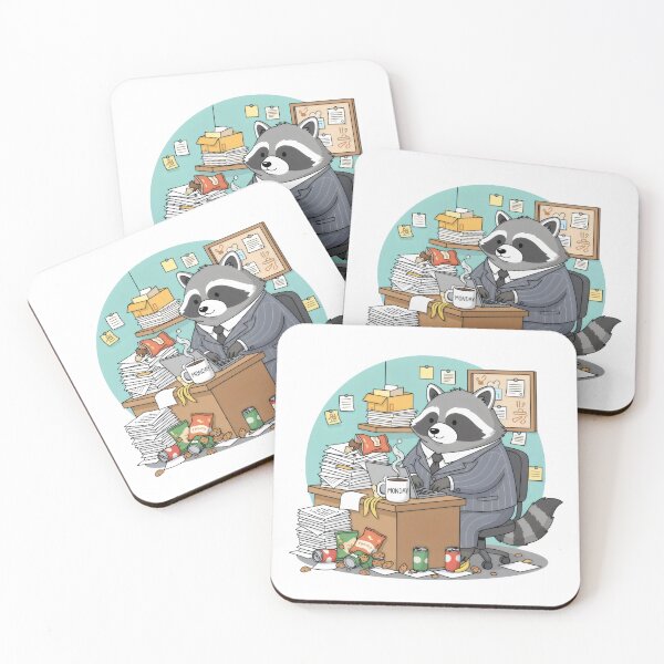 Item preview, Workaholic raccoon. designed and sold by MyHappyArtShop.