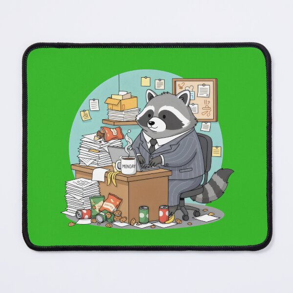 Item preview, Workaholic raccoon. designed and sold by MyHappyArtShop.