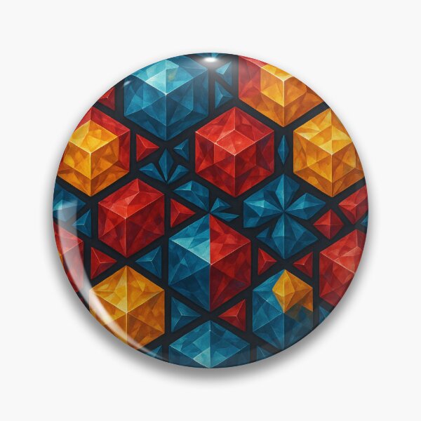 Item preview, Geometric Colorful Crystal Cube Pattern designed and sold by SassyArtistry.