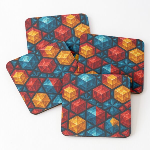 Item preview, Geometric Colorful Crystal Cube Pattern designed and sold by SassyArtistry.
