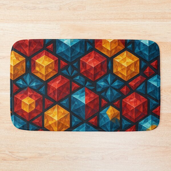 Item preview, Geometric Colorful Crystal Cube Pattern designed and sold by SassyArtistry.